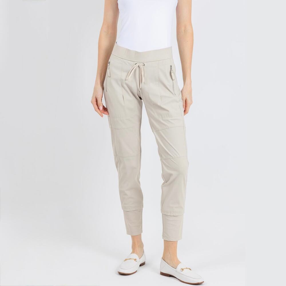 Raffaello Rossi Candy Jogger Pant Kalk Chalk Tapered Zip Pocket EU 38 US 8